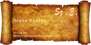 Szele Etelka névjegykártya